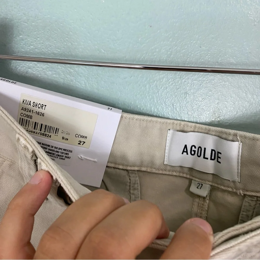 Agolde Kiva Short In‎ Comb Eggshell Cream Size 27